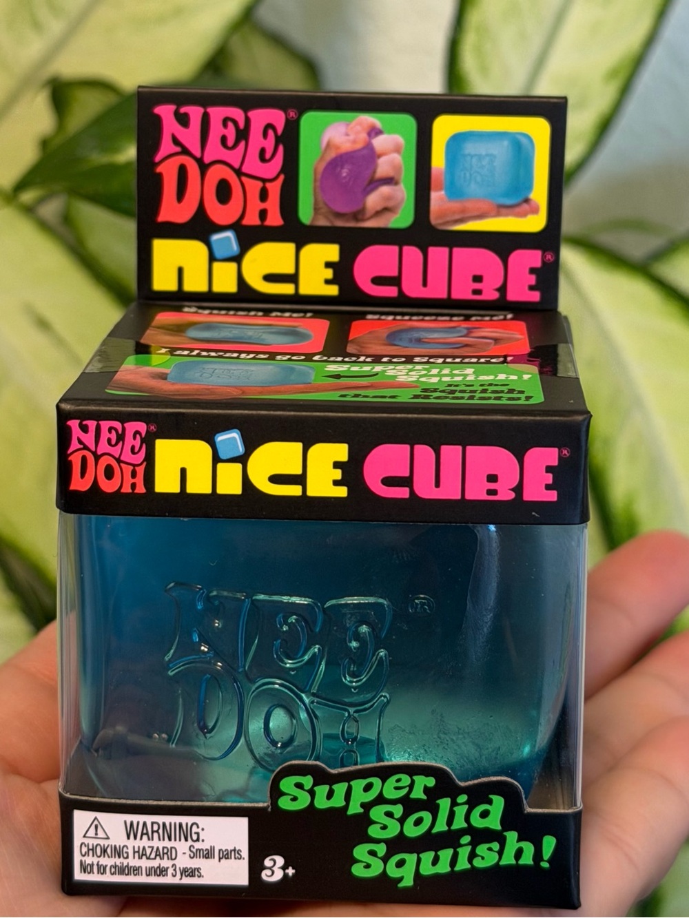 NeeDoh Nice Cube Super Solid Squish - Teal Blue